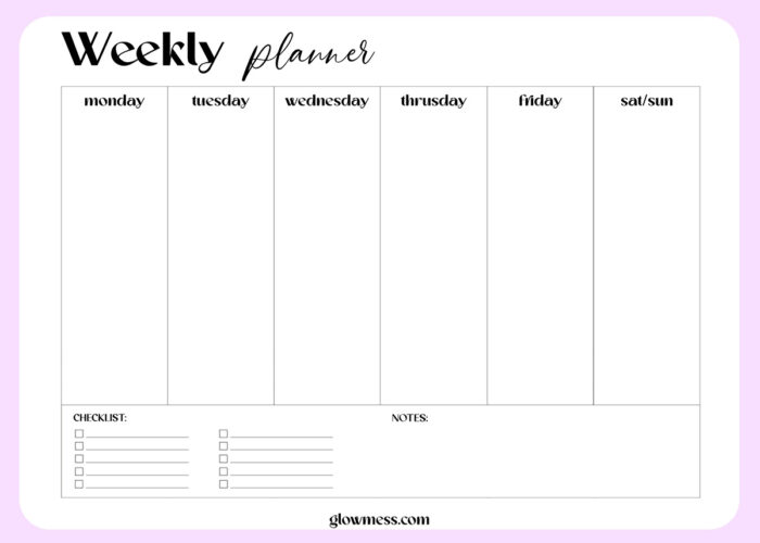 free printable weekly planner