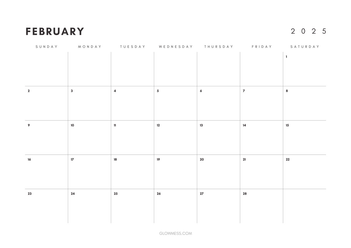 february 2025 calendar