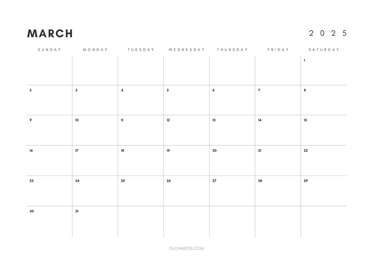 march 2025 calendar